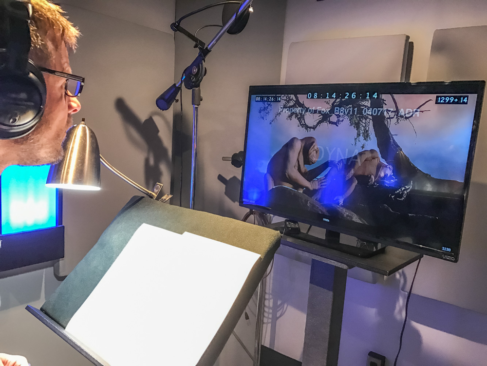 Steve Zahn channels his inner ape during ADR work for 